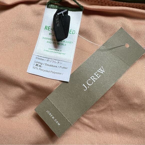 J.CREW Curved Waist Cheeky Bikini Bottom Cool Cyprus Green Stretch Large NEW - Picture 7 of 10